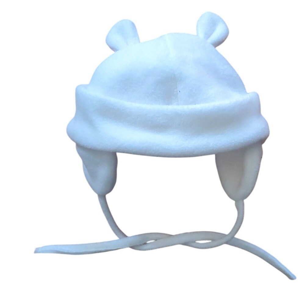 Fleece infant hat with ears‎